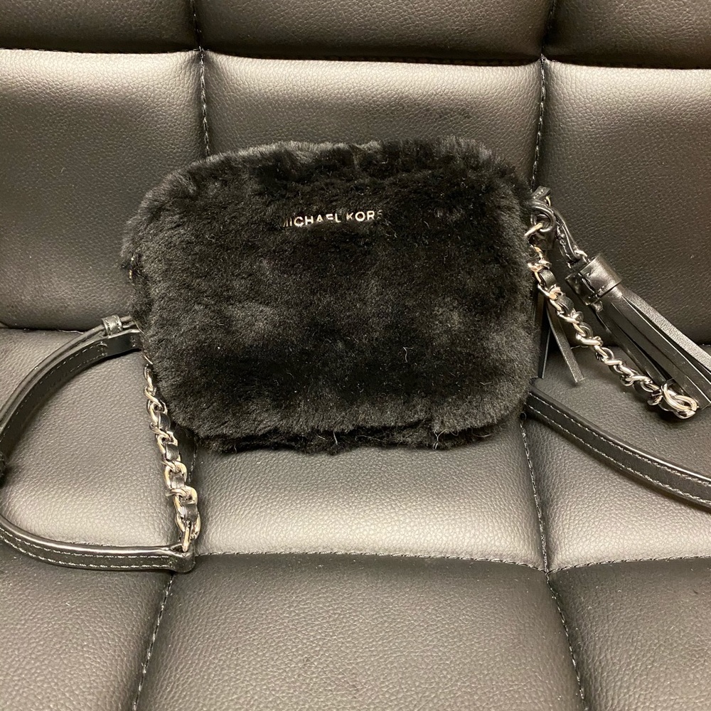 Michael Kors Jet Set Shearling Crossbody Bag